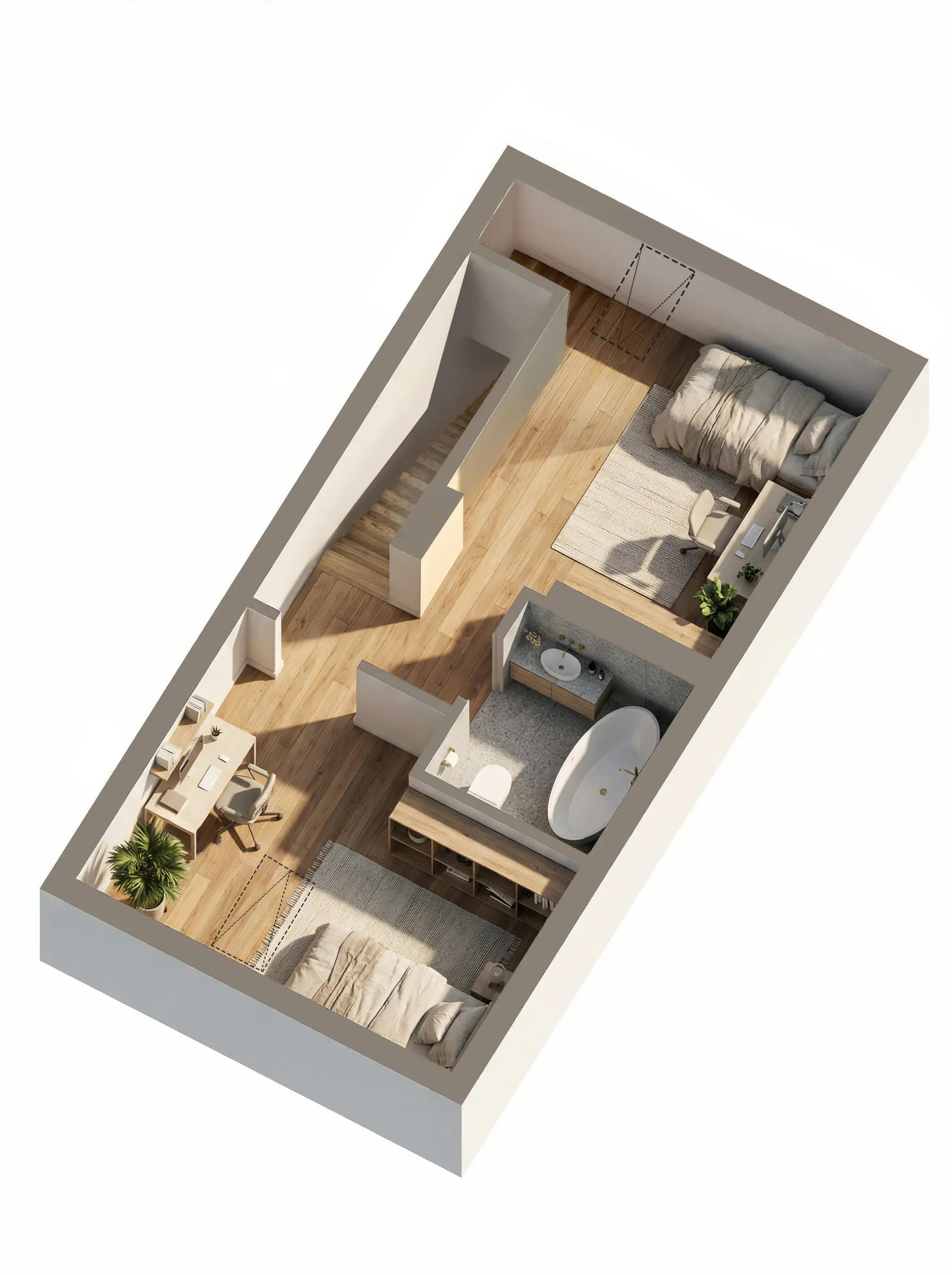 Mieszkanie dwupoziomowe mniejsze